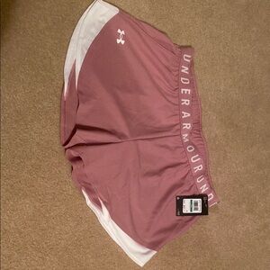 Under Armour Pink and White Women's Shorts